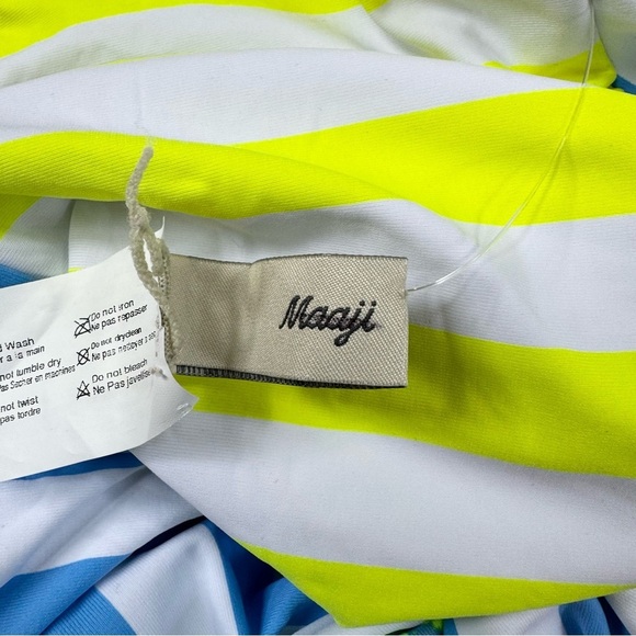 New Maaji Bluebell Stripe Kristi One Piece Swim Reversible Green Blue Small - Picture 9 of 17